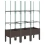 Jardinera con enrejado PP marrón 120x40x142,5 cm de vidaXL, Maceteros y jardineras - Ref: Foro24-367960, Precio: 60,12 €, Des...