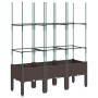 Jardinera con enrejado PP marrón 120x40x142,5 cm de vidaXL, Maceteros y jardineras - Ref: Foro24-367960, Precio: 69,45 €, Des...