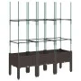 Jardinera con enrejado PP marrón 120x40x142,5 cm de vidaXL, Maceteros y jardineras - Ref: Foro24-367960, Precio: 60,12 €, Des...
