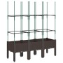 Jardinera con enrejado PP marrón 120x40x142,5 cm de vidaXL, Maceteros y jardineras - Ref: Foro24-367960, Precio: 69,45 €, Des...