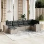 Set de sofás de jardín 7 piezas con cojines ratán PE gris by vidaXL, Garden sets - Ref: Foro24-3264456, Price: 444,14 €, Disc...