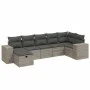 Set de sofás de jardín 7 piezas con cojines ratán PE gris by vidaXL, Garden sets - Ref: Foro24-3264456, Price: 444,14 €, Disc...