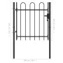 Black steel fence with a gate and 1x1 m arches. by vidaXL, garden gates - Ref: Foro24-146029, Price: 124,81 €, Discount: %