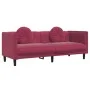 Sofá con cojines 3 plazas terciopelo rojo tinto de vidaXL, Sofás - Ref: Foro24-372646, Precio: 271,97 €, Descuento: %
