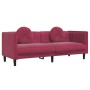 Sofá con cojines 3 plazas terciopelo rojo tinto by vidaXL, Sofas - Ref: Foro24-372646, Price: 273,97 €, Discount: %
