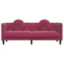 Sofá con cojines 3 plazas terciopelo rojo tinto de vidaXL, Sofás - Ref: Foro24-372646, Precio: 271,97 €, Descuento: %