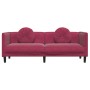 Sofá con cojines 3 plazas terciopelo rojo tinto by vidaXL, Sofas - Ref: Foro24-372646, Price: 273,97 €, Discount: %