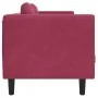 Sofá con cojines 3 plazas terciopelo rojo tinto de vidaXL, Sofás - Ref: Foro24-372646, Precio: 271,97 €, Descuento: %