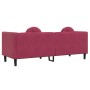 Sofá con cojines 3 plazas terciopelo rojo tinto by vidaXL, Sofas - Ref: Foro24-372646, Price: 273,97 €, Discount: %