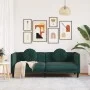 Sofá con cojines 3 plazas terciopelo verde oscuro by vidaXL, Sofas - Ref: Foro24-372644, Price: 309,51 €, Discount: %