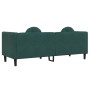 Dreisitzer-Sofa mit dunkelgrünem Samtbezug und Kissen von vidaXL, Sofas - Ref: Foro24-372644, Preis: 314,78 €, Rabatt: %