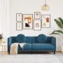 Dreisitzer-Sofa mit blauem Samt und Kissen von vidaXL, Sofas - Ref: Foro24-372650, Preis: 271,97 €, Rabatt: %