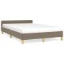 Estructura de cama con cabecero tela gris taupe 120x190 cm de vidaXL, Camas y somieres - Ref: Foro24-379538, Precio: 96,96 €,...