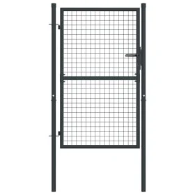 Gartengittertor aus grau verzinktem Stahl, 100 x 175 cm von vidaXL, Gartentore - Ref: Foro24-145772, Preis: 164,33 €, Rabatt: %