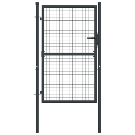 Gartengittertor aus grau verzinktem Stahl, 100 x 175 cm von vidaXL, Gartentore - Ref: Foro24-145772, Preis: 158,67 €, Rabatt: %