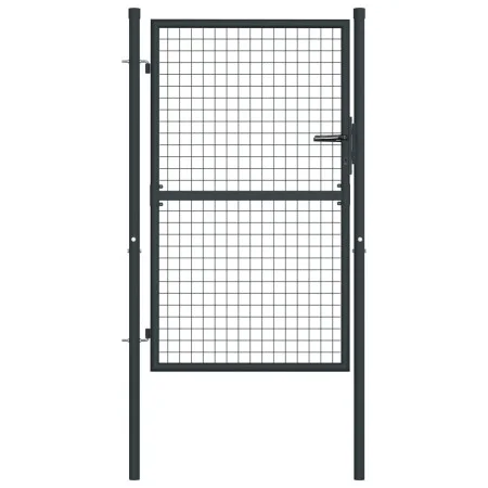 Gartengittertor aus grau verzinktem Stahl, 100 x 175 cm von vidaXL, Gartentore - Ref: Foro24-145772, Preis: 156,01 €, Rabatt: %