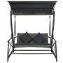 3-seater garden swing swing and gray synthetic rattan awning by vidaXL, Garden rockers - Ref: Foro24-49229, Price: 322,77 €, ...