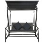 3-Sitzer-Gartenschaukel und graue synthetische Rattan-Markise von vidaXL, Gartenwippen - Ref: Foro24-49229, Preis: 328,18 €, ...
