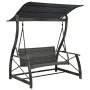 3-seater garden swing swing and gray synthetic rattan awning by vidaXL, Garden rockers - Ref: Foro24-49229, Price: 322,77 €, ...