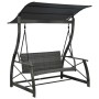 3-Sitzer-Gartenschaukel und graue synthetische Rattan-Markise von vidaXL, Gartenwippen - Ref: Foro24-49229, Preis: 328,18 €, ...