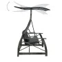 3-seater garden swing swing and gray synthetic rattan awning by vidaXL, Garden rockers - Ref: Foro24-49229, Price: 322,77 €, ...