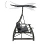 3-Sitzer-Gartenschaukel und graue synthetische Rattan-Markise von vidaXL, Gartenwippen - Ref: Foro24-49229, Preis: 328,18 €, ...