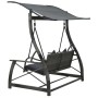 3-Sitzer-Gartenschaukel und graue synthetische Rattan-Markise von vidaXL, Gartenwippen - Ref: Foro24-49229, Preis: 328,18 €, ...