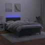 Box spring bed with mattress and LED dark green velvet 120x190cm by vidaXL, Beds and slatted bases - Ref: Foro24-3270168, Pri...