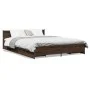 Oak brown engineered wood bed with drawers 120x200 cm by vidaXL, Beds and slatted bases - Ref: Foro24-3279941, Price: 182,15 ...