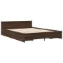 Oak brown engineered wood bed with drawers 120x200 cm by vidaXL, Beds and slatted bases - Ref: Foro24-3279941, Price: 182,15 ...