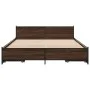 Oak brown engineered wood bed with drawers 120x200 cm by vidaXL, Beds and slatted bases - Ref: Foro24-3279941, Price: 182,15 ...