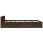 Oak brown engineered wood bed with drawers 120x200 cm by vidaXL, Beds and slatted bases - Ref: Foro24-3279941, Price: 182,15 ...