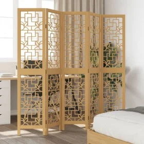 Biombo separador de 5 paneles madera maciza paulownia marrón by vidaXL, Room dividers - Ref: Foro24-358870, Price: 115,57 €, ...