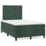 Box spring bed with mattress and LED dark green velvet 120x190cm by vidaXL, Beds and slatted bases - Ref: Foro24-3270320, Pri...