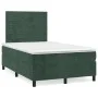 Box spring bed with mattress and LED dark green velvet 120x190cm by vidaXL, Beds and slatted bases - Ref: Foro24-3270320, Pri...