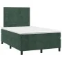 Box spring bed with mattress and LED dark green velvet 120x190cm by vidaXL, Beds and slatted bases - Ref: Foro24-3270320, Pri...