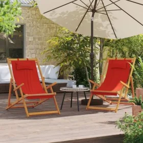 Sillas de playa plegables 2 unidades tela rojo by vidaXL, Garden chairs - Ref: Foro24-3214480, Price: 120,49 €, Discount: %