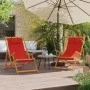 Faltbare Strandstühle, 2 Stück, roter Stoff. von vidaXL, Gartenstühle - Ref: Foro24-3214480, Preis: 120,49 €, Rabatt: %