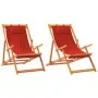 Faltbare Strandstühle, 2 Stück, roter Stoff. von vidaXL, Gartenstühle - Ref: Foro24-3214480, Preis: 120,49 €, Rabatt: %