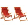 Faltbare Strandstühle, 2 Stück, roter Stoff. von vidaXL, Gartenstühle - Ref: Foro24-3214480, Preis: 122,78 €, Rabatt: %