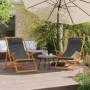 Faltbare Strandstühle, 2 Stück, grauer Stoff. von vidaXL, Gartenstühle - Ref: Foro24-3214482, Preis: 134,30 €, Rabatt: %