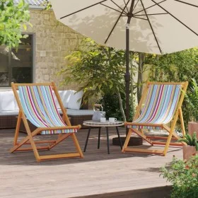 Sillas de playa plegables 2 unidades tela multicolor by vidaXL, Garden chairs - Ref: Foro24-3214494, Price: 122,36 €, Discoun...