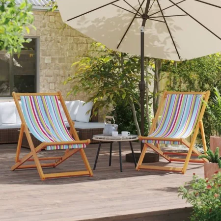 Faltbare Strandstühle, 2 Stück, bunte Stoffe von vidaXL, Gartenstühle - Ref: Foro24-3214494, Preis: 122,36 €, Rabatt: %