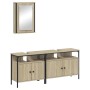 Set de muebles de baño 3 pzas madera contrachapada roble Sonoma by vidaXL, Bathroom furniture - Ref: Foro24-3214786, Price: 1...