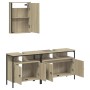 Set de muebles de baño 3 pzas madera contrachapada roble Sonoma by vidaXL, Bathroom furniture - Ref: Foro24-3214786, Price: 1...