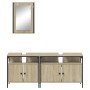 Set de muebles de baño 3 pzas madera contrachapada roble Sonoma by vidaXL, Bathroom furniture - Ref: Foro24-3214786, Price: 1...