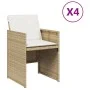 Sillas de jardín con cojines 4 uds ratán sintético beige by vidaXL, Garden chairs - Ref: Foro24-4007439, Price: 218,02 €, Dis...