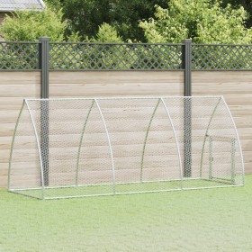 Jaula para gallinas acero galvanizado plateado 300x105x120 cm by vidaXL, Cages and habitats for small animals - Ref: Foro24-1...
