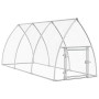 Hühnerkäfig aus verzinktem silbernem Stahl 300x105x120 cm von vidaXL, Käfige und Lebensräume für Kleintiere - Ref: Foro24-172...