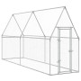 Jaula para gallinas acero galvanizado plateado 400x100x190 cm